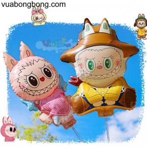 Bong bóng Labubu tổng hợp 2 nẹp van gắn que